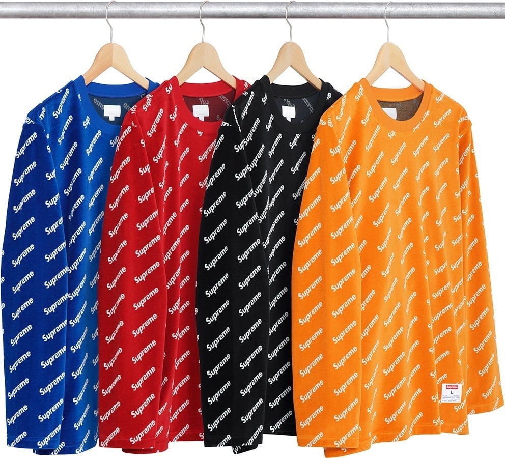 Velour Diagonal Logo L/S Top